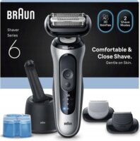 Braun Series 6 62-S7650cc Vezeték nélküli Akkus Nedves-Száraz Borotva és Szakállnyíró - Fekete / Ezüst