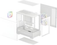 DeepCool CG380 3F Midi Torony Számítógépház + 3db 120mm ventilátor - Fehér