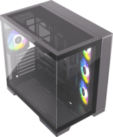 Silentware View A-RGB Midi Torony Számítógépház + 4db 120mm ventilátor - Fekete