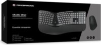 Conceptronic ORAZIO02US ERGO Wireless Ergonomikus Billentyűzet + Egér US - Fekete
