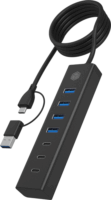 ICY BOX IB-HUB1737-C3 7-port USB-C HUB (4× USB‑C 3.2 + 3× USB‑A 3.2)