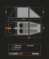 Vango F10 Xenon UL Air 2 személyes Alagút sátor 330 x 120 x 95 cm - Zöld