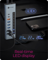 ICY BOX IB-HUB1742CR-C2PD Univerzális Laptop Dokkoló Állomás 100 Watt