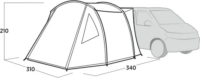 Easy Camp Eidfjord Napellenzős alagút sátor Lakóautóhoz 340 x 310 x 210 cm - Szürke
