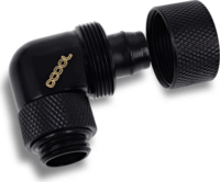 Alphacool 17613 Eiszapfen 16/10mm 90° -os Csavaros Csatlakozó Adapter G1/4" - Fekete
