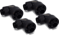 Alphacool 17613 Eiszapfen 16/10mm 90° -os Csavaros Csatlakozó Adapter G1/4" - Fekete