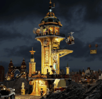 Lumibricks F9070 Steampunk Őrtorony 2744 Darabos Építőjáték