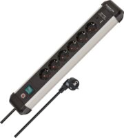Brennenstuhl Premium Alu-Line 230V Hálózati Elosztó 6 aljzatos 1x USB-A / 1x USB-C 3m - Fekete/Fehér