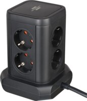Brennenstuhl 230V 2x USB-A / 1x USB-C Hálózati Elosztó Torony 8 aljzatos 2m - Fehér