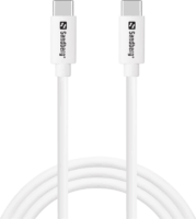 SANDBERG 136-52 USB-C Apa - USB-C Apa 65W Adat és Töltőkábel 1m - Fehér