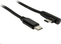 Inter-Tech 88885581 USB-C apa - USB-C 90° apa Adat és töltőkábel 1m - Fekete