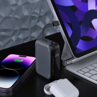 Nevox 2345 Powerbank integrált USB-C kábellel 10000mAh 30W - Szürke