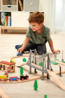 Eichhorn 55 darabos Fa vasúti szett híddal