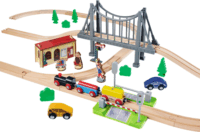 Eichhorn 55 darabos Fa vasúti szett híddal