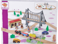 Eichhorn 55 darabos Fa vasúti szett híddal
