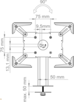 Hagor 8713 Univerzális Asztalhoz rögzíthető tablet tartó állvány - Fekete