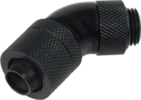 Alphacool 17072 HF 13/10mm 45°-os Forgatható Csavaros Könyök Csatlakozó G1/4" - Fekete