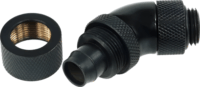 Alphacool 17072 HF 13/10mm 45°-os Forgatható Csavaros Könyök Csatlakozó G1/4" - Fekete