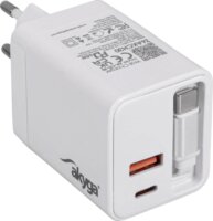 Akyga USB-A / 2x USB-C GaN Hálózati Gyorstöltő Adapter 65W - Fehér