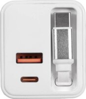 Akyga USB-A / 2x USB-C GaN Hálózati Gyorstöltő Adapter 65W - Fehér