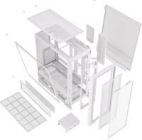 Silentware Air 2000 ARGB Midi Torony Számítógépház + 4db 140mm és 3db 120mm Ventilátor - Fehér