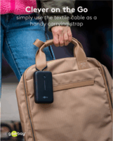 Goobay 76252 Powerbank Integrált USB-C Kábellel / 20000mAh 30W - Fekete