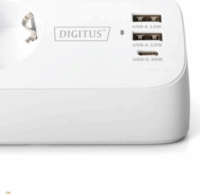 Digitus 3680W 2x USB-A / 1x USB-C Hálózati elosztó 3 aljzatos 1,5m - Fehér