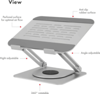 ICY BOX IB-NH300-R Állítható / Dönthető 10-17" Laptop Asztali Állvány - Ezüst