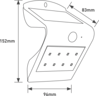 REV LED napelemes Kültéri lámpa mozgásérzékelővel 1,5 W - Fekete