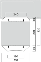 Easy Camp Reine Napellenzős alagút sátor Lakóautóhoz 320 x 310 x 200 cm - Szürke