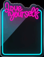 Forever Light Neon világító LED tükör Love Yourself felirattal