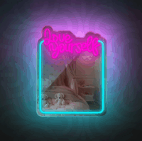Forever Light Neon világító LED tükör Love Yourself felirattal