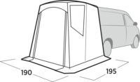Easy Camp Krossbu Hátsó sátor Lakóautóhoz 190 x 195 x 200 cm - Szürke