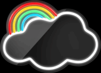 Forever Light Neon világító LED tükör Felhő és szivárvány mintával