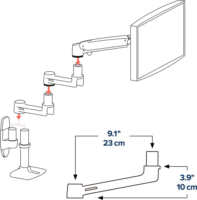 Ergotron LX hosszabbító kar állvány kiegészító - Fekete