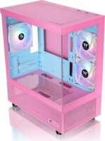 Thermaltake View 170 TG ARGB Micro Torony Számítógépház + 3db 120mm ARGB Ventilátor - Rózsaszín