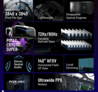 Pimax Crystal Super Ultrawide Virtuális szemüveg - Fekete