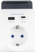 REV USB-A / USB-C Hálózati Töltő 230 V Csatlakozóval - Fehér