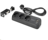 Digitus 3680W 2x USB-A / 1x USB-C Hálózati elosztó 3 aljzatos 1,5m - Fekete