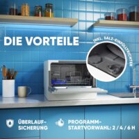 Bomann TSG 7405 Szabadonálló Asztali mosogatógép 55cm 6 teríték - Fehér