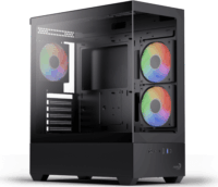 Aerocool P500D-G-BK-v1 Midi Torony Számítógépház + 3db 120mm ARGB ventilátor - Fekete