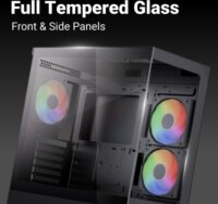 Aerocool P500D-G-BK-v1 Midi Torony Számítógépház + 3db 120mm ARGB ventilátor - Fekete