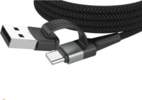 Ansmann 1700-0188 Mágneses 4in1 USB-C/USBA apa - USb-C/Lightning apa 2.0 Átalakító kábel 1,2m - Fekete