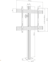 Hagor 3342 75"-86" TV / Monitor Padló/Fali tartó állvány - Fekete