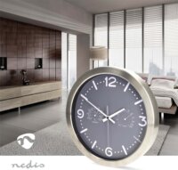 Nedis CLWA5226SS Rozsdamentes acél Falióra Ø 30cm - Ezüst