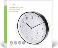 Nedis CLWA4226BK Műanyag Falióra Ø 30cm - Fekete