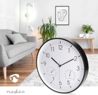 Nedis CLWA4226BK Műanyag Falióra Ø 30cm - Fekete