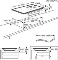 AEG TO74IB00UB Beépíthető 4 zónás Indukciós Főzőlap 7200 Watt - Fekete