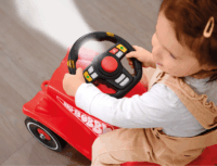 BIG Sound Kormánykerék gyermek jármű kiegészítő fény és hangeffektekkel - Fekete/Piros