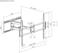 Gembird WM-105ST-01 Full motion 50"-105" LCD TV / Monitor fali tartó konzol - Fekete